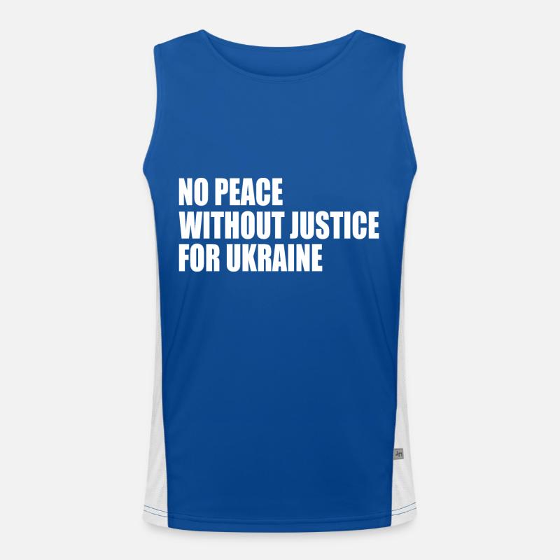 No peace without justice for ukraine Débardeur respirant contrasté Homme 