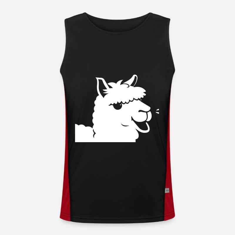 Funny Alpaca Silhouette Cheeky Fun Alpacas Men's Functional Contrast Tank Top 