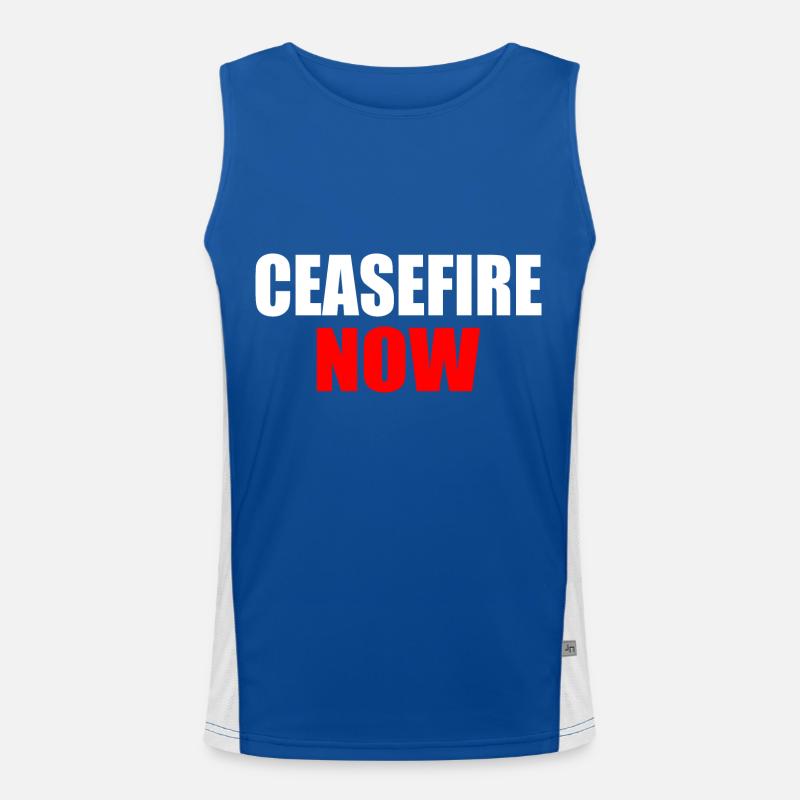 Ceasefire now Funktionelles Kontrast-Tank Top für Männer 