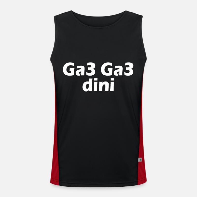Ga3 ga3 dini - Men's Functional Contrast Tank Top  - black/red