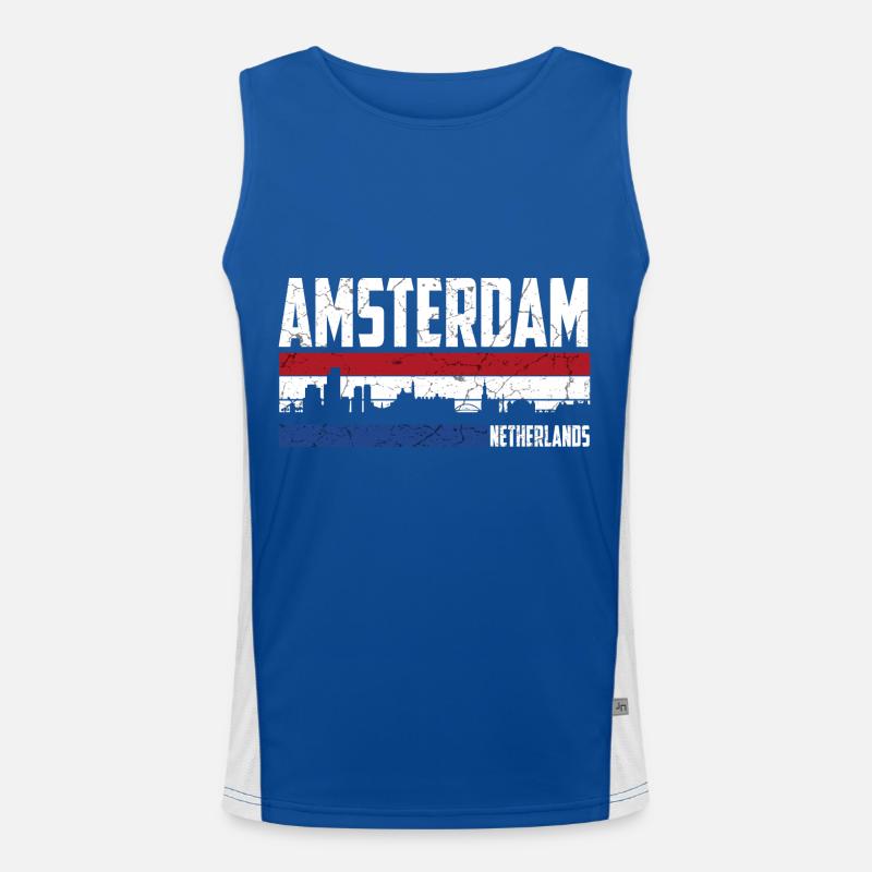 Amsterdam Niederlande Funktionelles Kontrast-Tank Top für Männer 