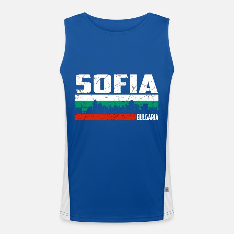 Sofia Bulgarien Funktionelles Kontrast-Tank Top für Männer 