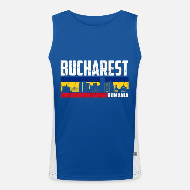 Bukarest Rumänien Funktionelles Kontrast-Tank Top für Männer 