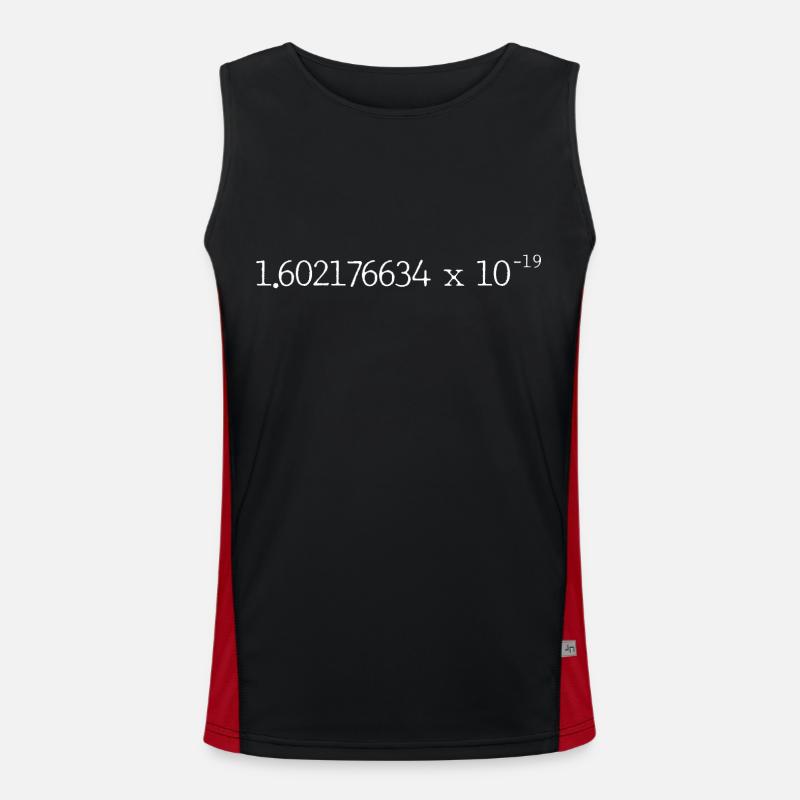 elementary charge e - Men's Functional Contrast Tank Top  - black/red