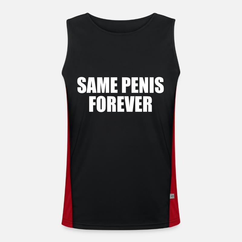 Same penis forever - Men's Functional Contrast Tank Top  - black/red