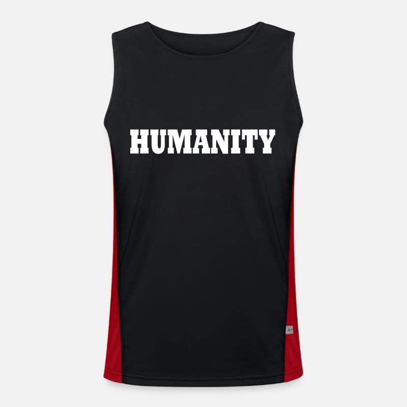 Humanity - Men's Functional Contrast Tank Top  - black/red