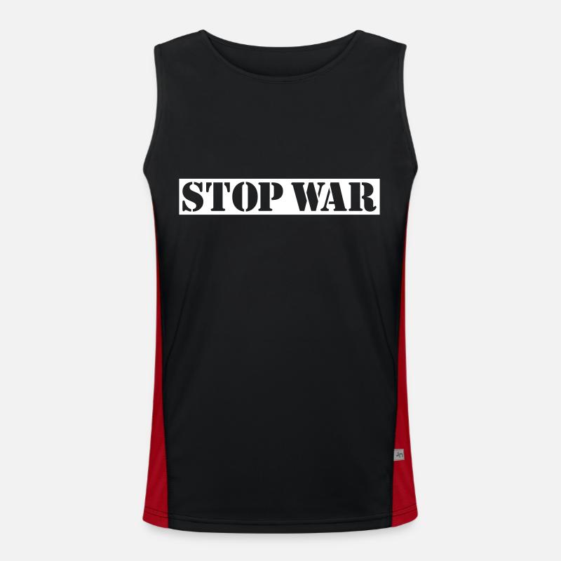 STOP WAR Vector - Men's Functional Contrast Tank Top - black/red