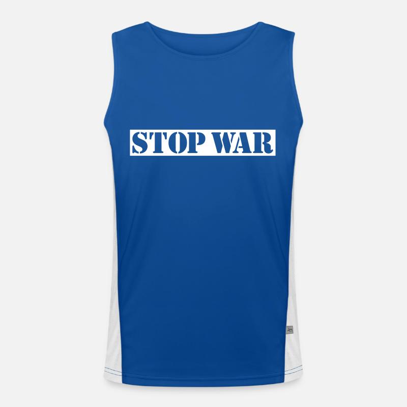 STOP WAR Vector Men's Functional Contrast Tank Top 