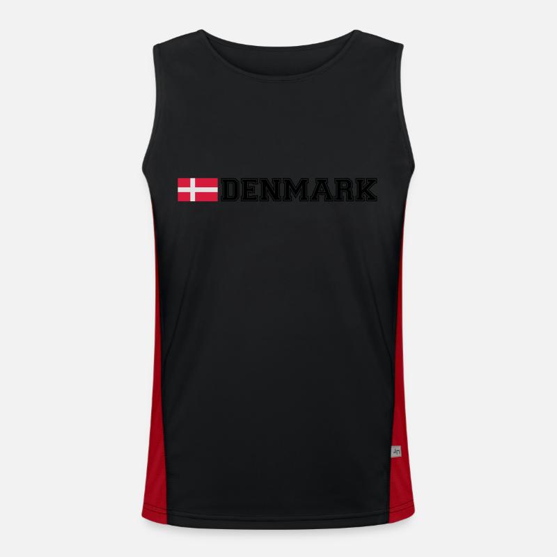 Denmark Design - Funktionel kontrast tanktop til herrer - sort/rød