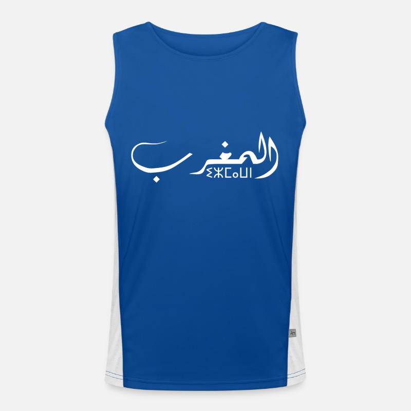 Marokko Initial Arabisch Amazigh Funktionelles Kontrast-Tank Top für Männer 