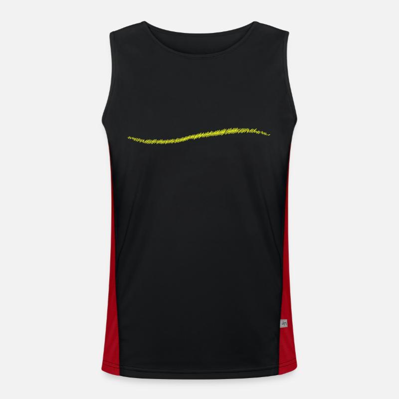 scribbled line | scribbled line - Men's Functional Contrast Tank Top  - black/red