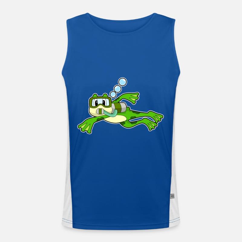 Frog Diver Oxygen Cylinder Men's Functional Contrast Tank Top 