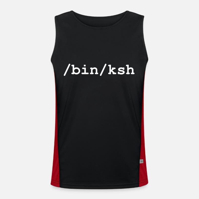 KornShell - /bin/ksh - Men's Functional Contrast Tank Top  - black/red