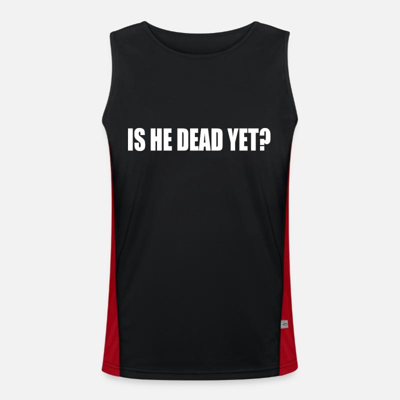 is he dead yet - Men's Functional Contrast Tank Top  - black/red