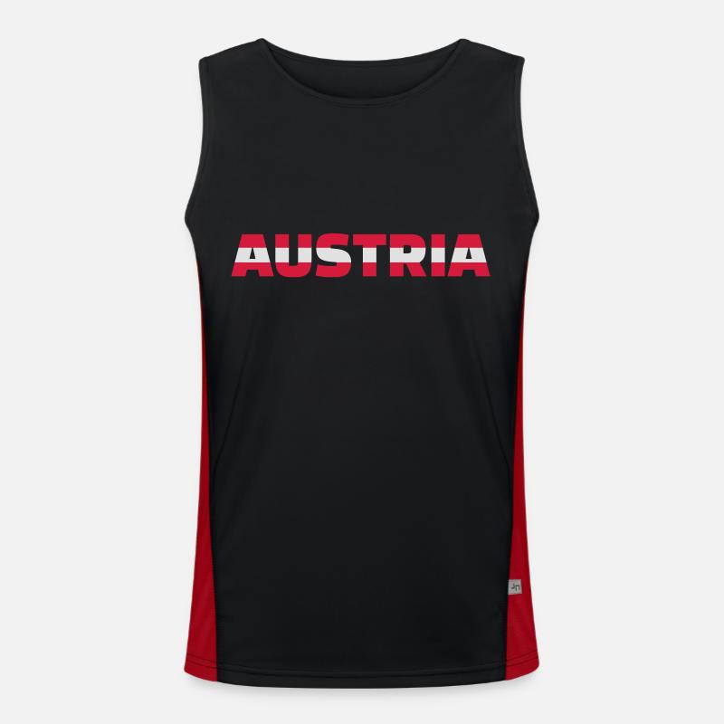 Austria - Men's Functional Contrast Tank Top - black/red