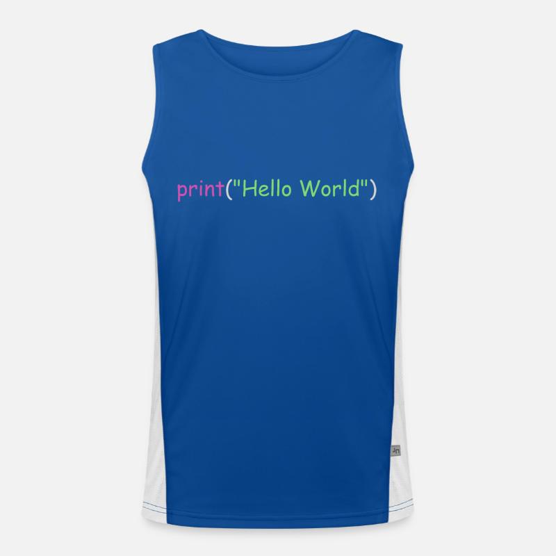 Hello World Programmierung Python C ++ C # Funktionelles Kontrast-Tank Top für Männer 