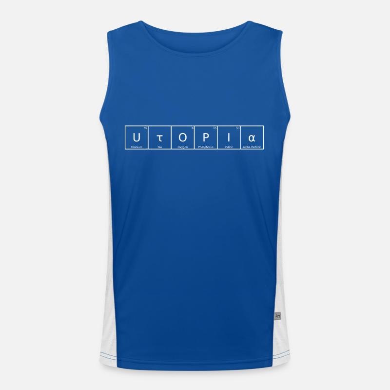 Utopia Surname First Name Chemistry Periodic Table Elements Men's Functional Contrast Tank Top 