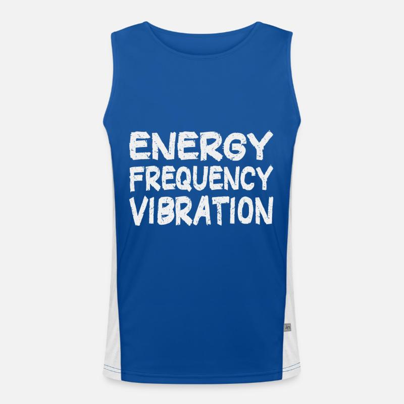 Energy Frequency Vibration Text Art Funktionelles Kontrast-Tank Top für Männer 