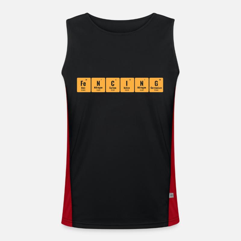 Fencing Periodic Table Of Elements Sword Epee Men's Functional Contrast Tank Top 