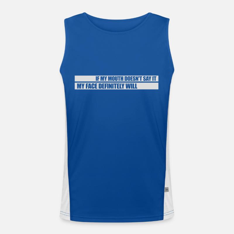 my face definitely will Funktionelles Kontrast-Tank Top für Männer 