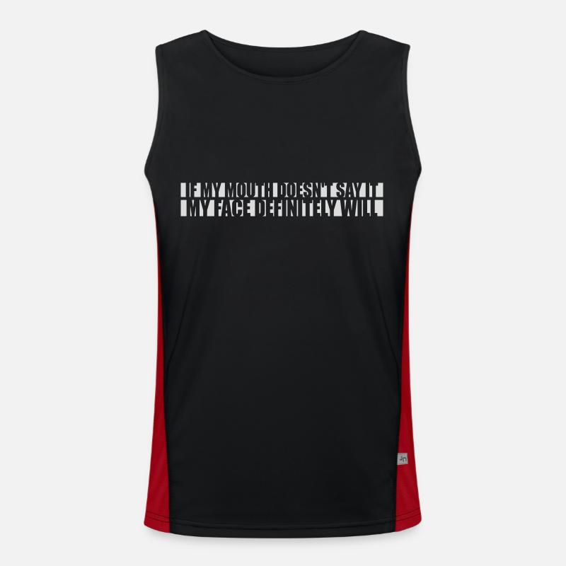 my face definitely will - Men's Functional Contrast Tank Top  - black/red