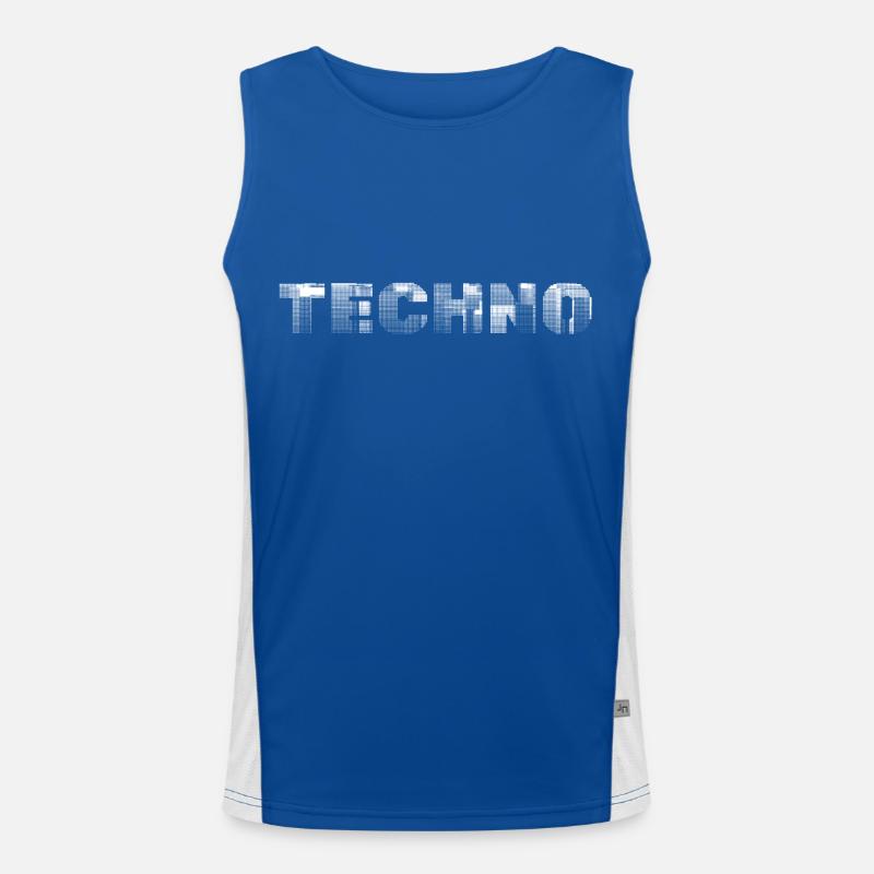 Techno Rave Raver Techno Club Techno Mukke Débardeur respirant contrasté Homme 