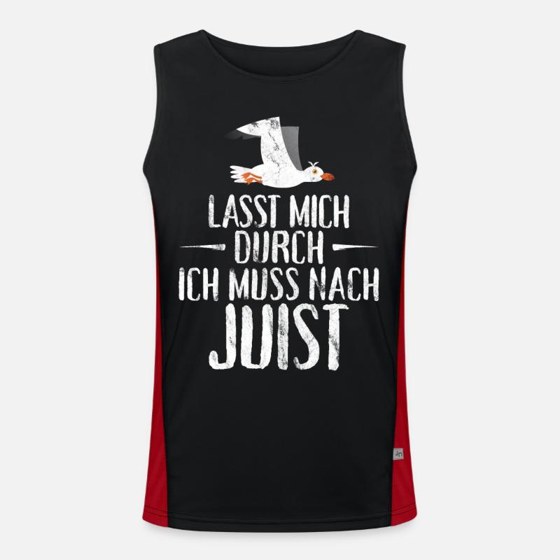 Lasst mich durch ich muss nach Juist Möwe Funktionelles Kontrast-Tank Top für Männer 