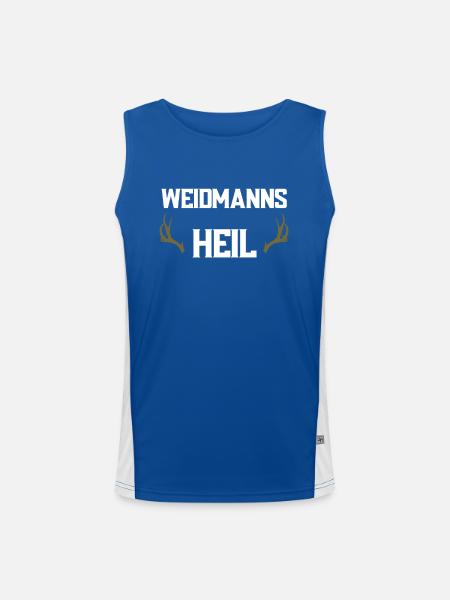 Weidmanns Heil Jäger - Funktionelles Kontrast-Tank Top für Männer  - Royal/Weiß - Vorne