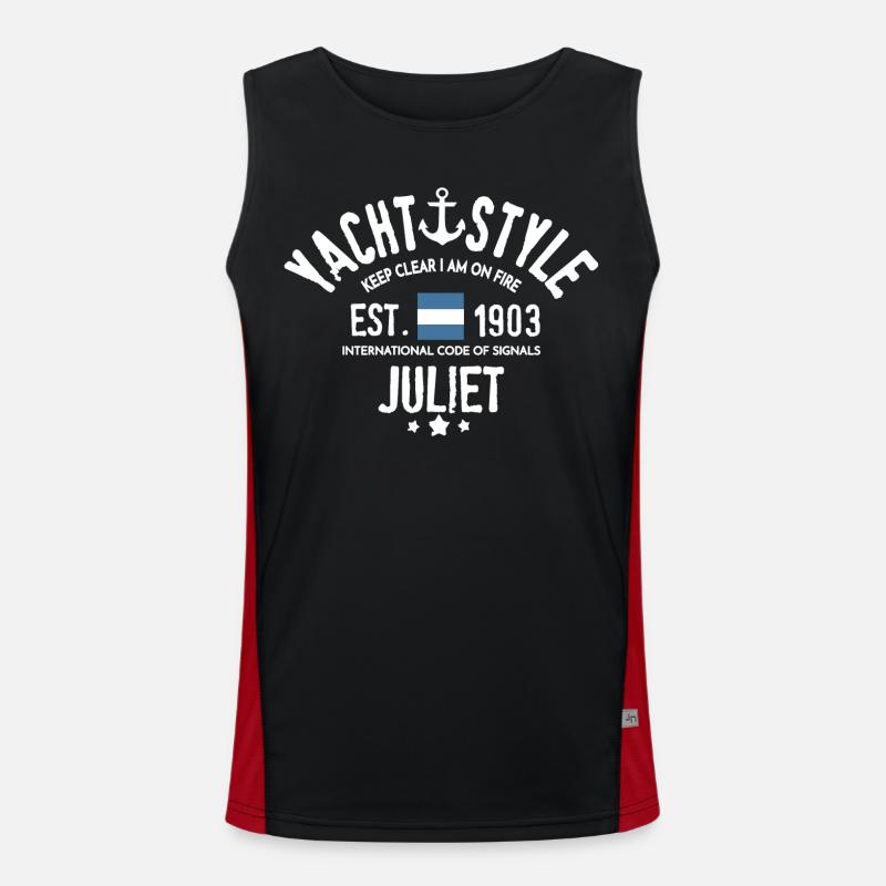 Yacht style Keep clear i am on fire, code Juliet Men's Functional Contrast Tank Top 