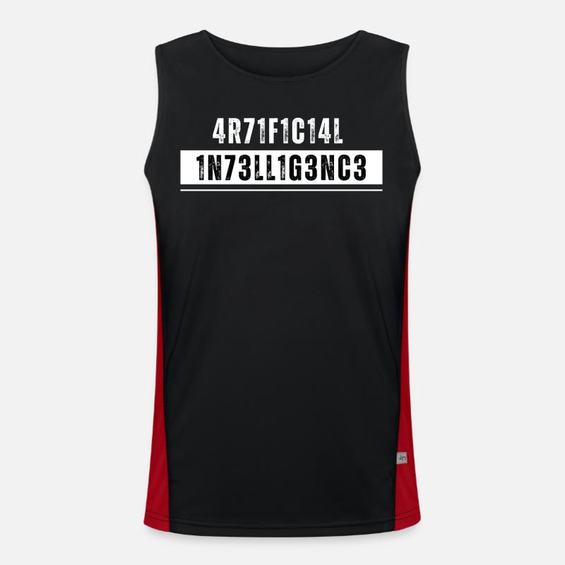 Artificial Intelligence Künstliche Intelligenz AI - Men's Functional Contrast Tank Top - black/red