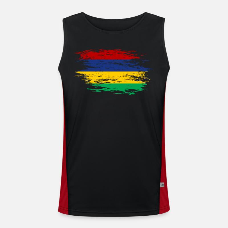 Drapeau mauricien utilisé Débardeur respirant contrasté Homme 