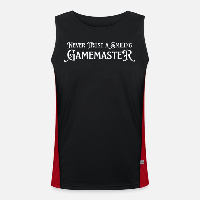 Never trust a smiling game master. Board game - Men's Functional Contrast Tank Top  - black/red