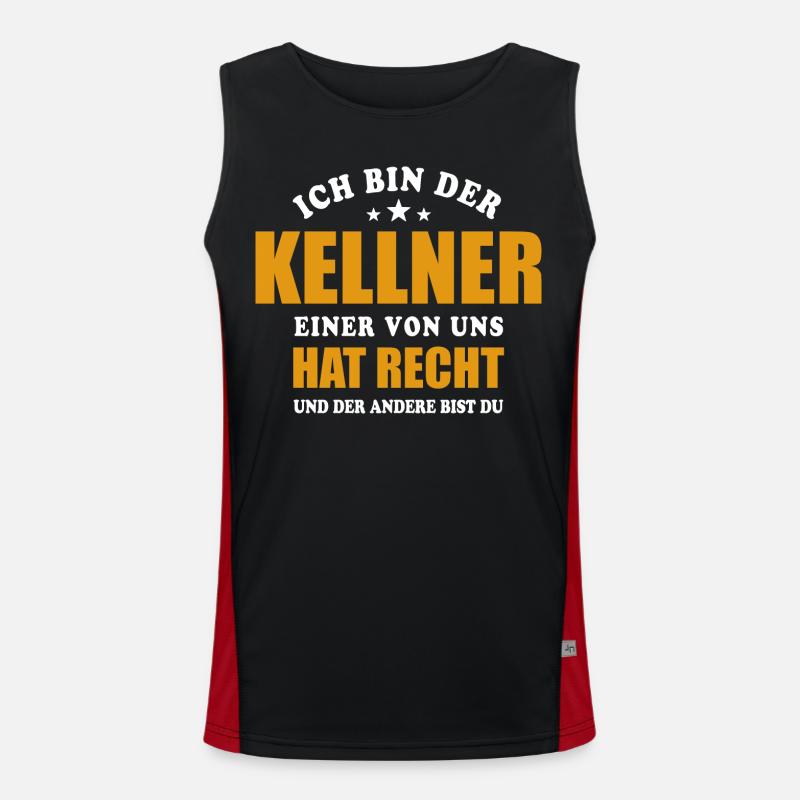 Ich bin der Kellner - einer von uns hat Recht Funktionelles Kontrast-Tank Top für Männer 