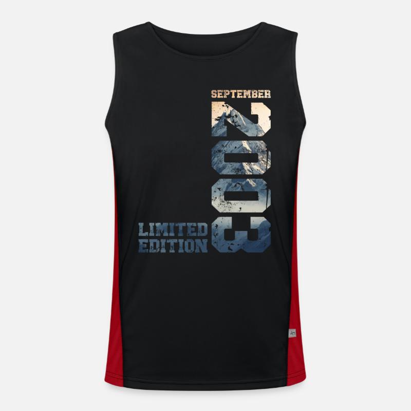 21. Geburtstag Original Legende 2003 September 03 Funktionelles Kontrast-Tank Top für Männer 