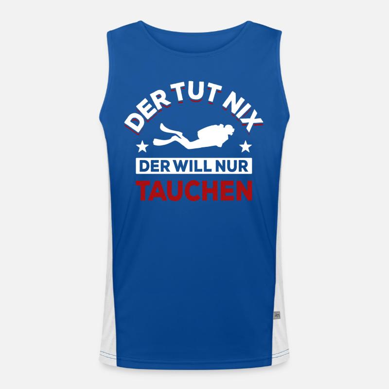 Der tut nix der will nur tauchen - Spruch Funktionelles Kontrast-Tank Top für Männer 