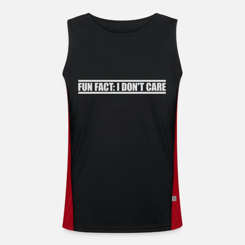I don't care fact - Men's Functional Contrast Tank Top  - black/red