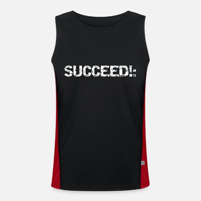 SUCCEED!: - Men's Functional Contrast Tank Top  - black/red
