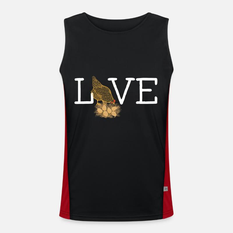 Love Hühner Liebe Slogan Huhn Nest Eier Spruch Funktionelles Kontrast-Tank Top für Männer 