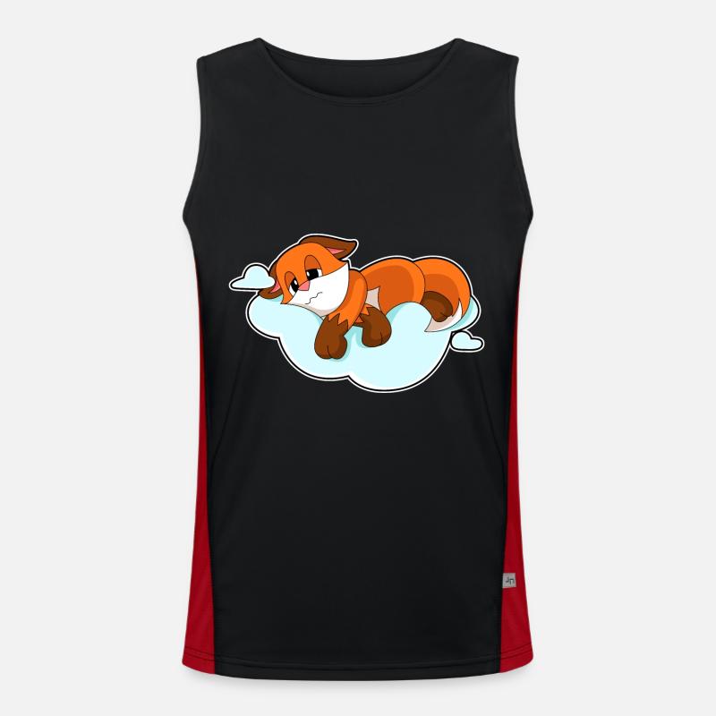 Fox Clouds - Men's Functional Contrast Tank Top  - black/red