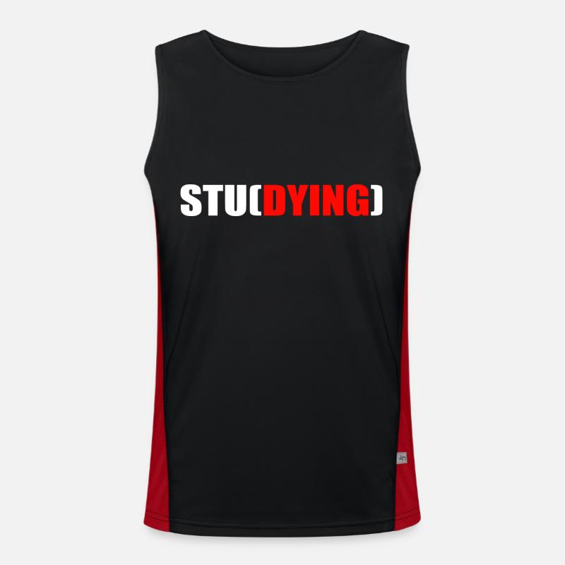 Student Coole Sprüche Uni Studium Funktionelles Kontrast-Tank Top für Männer 