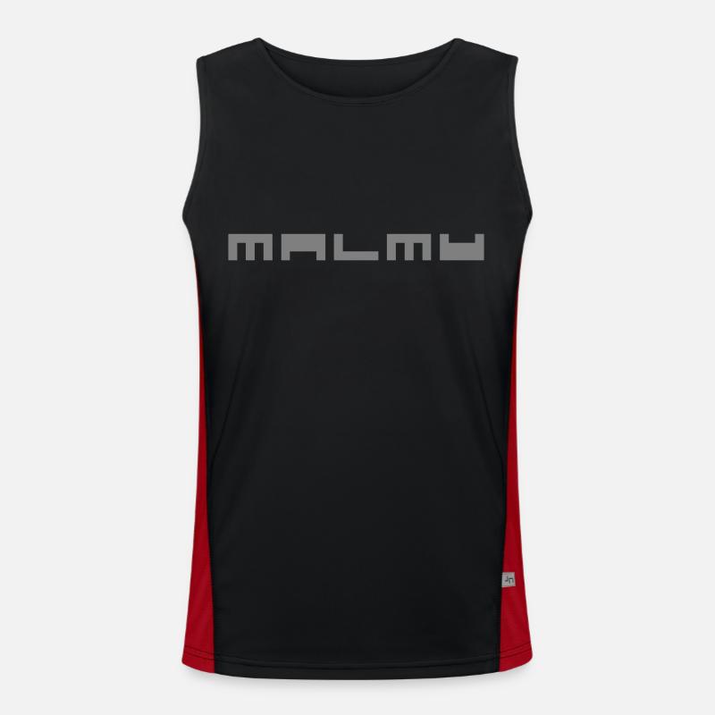 Malmo - Men's Functional Contrast Tank Top - black/red