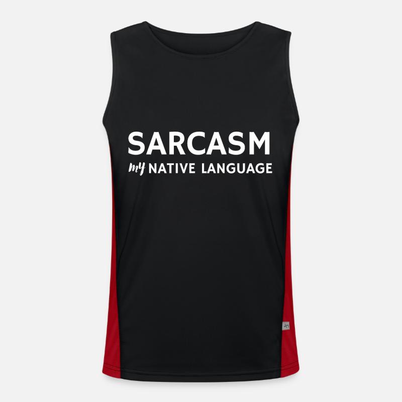 Sarcasm my native language Men's Functional Contrast Tank Top 