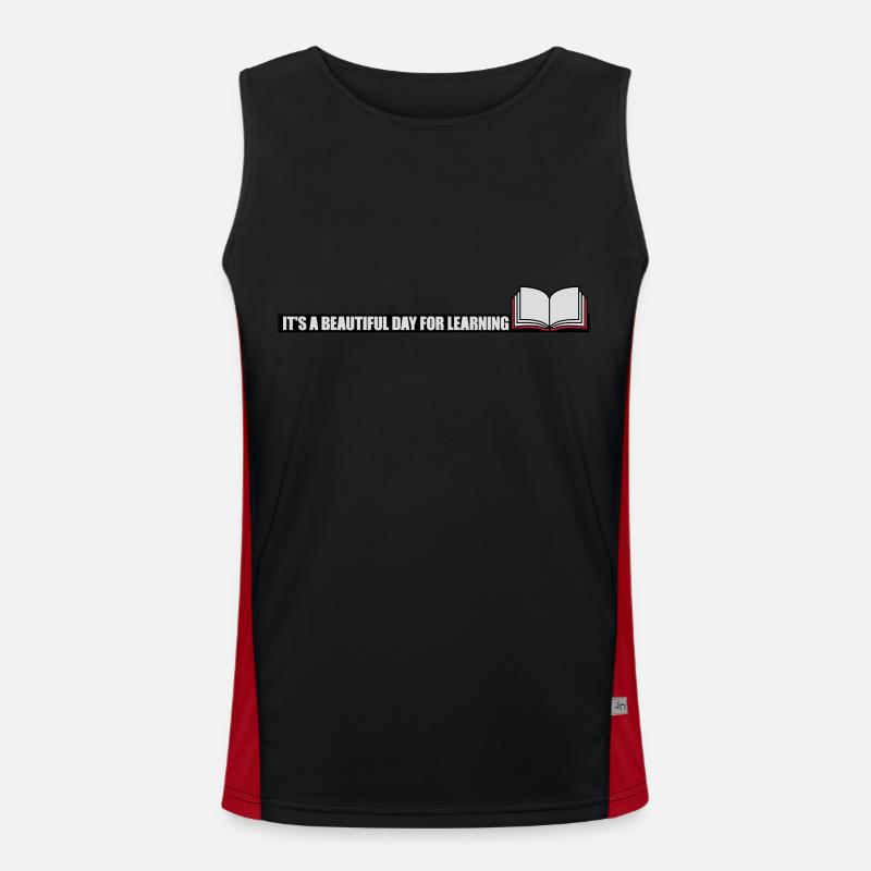 beautiful day for learning - Men's Functional Contrast Tank Top  - black/red