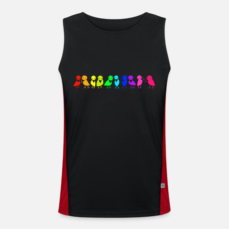 rangée colorée de corbeaux d’oiseaux Débardeur respirant contrasté Homme 