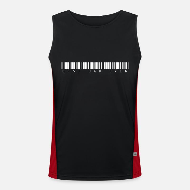 Best Dad Ever Barcode - Men's Functional Contrast Tank Top  - black/red