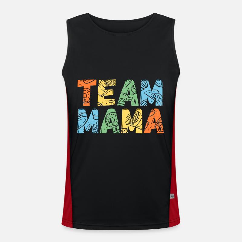 Mutter Team Mama Funktionelles Kontrast-Tank Top für Männer 