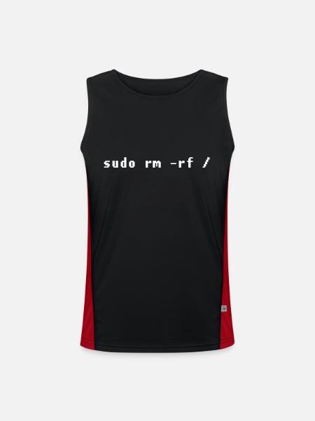 Funny Linux Admin Design - Men's Functional Contrast Tank Top - black/red