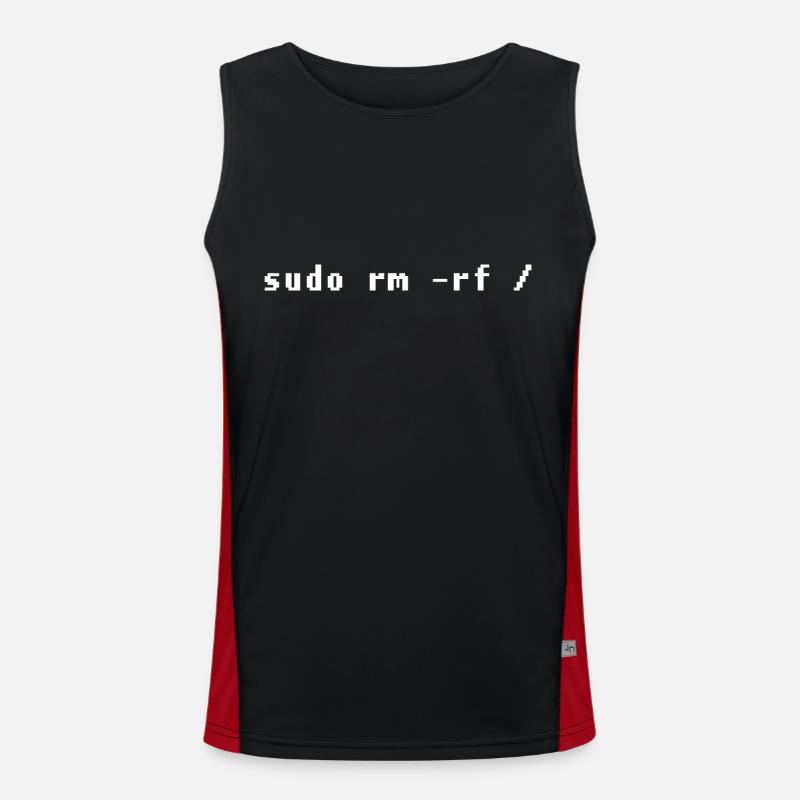 Lustiges Linux Admin Design - Funktionelles Kontrast-Tank Top für Männer - Schwarz/Rot