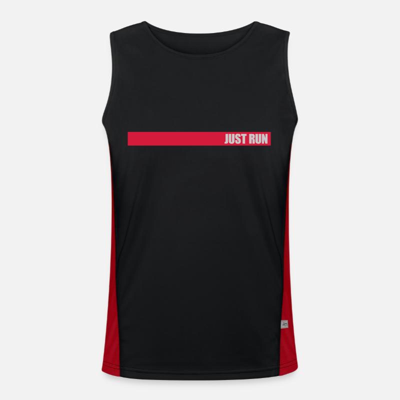 Concevez simplement run Stripes - Débardeur respirant contrasté Homme - noir/rouge