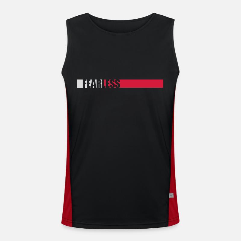 fearless Text Zitat Design Funktionelles Kontrast-Tank Top für Männer 